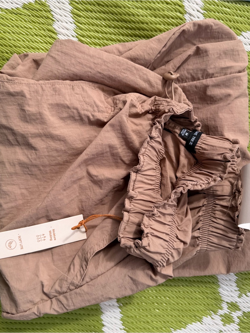 Sincerely Jules Taupe Track Pants with Elastic Waist
